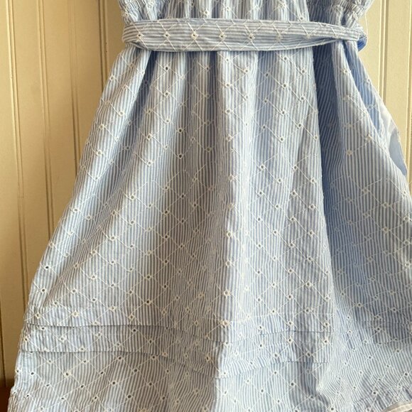 NWT Draper James RSVP puff sleeve blue eyelet shirt dress sz Large - Picture 8 of 11